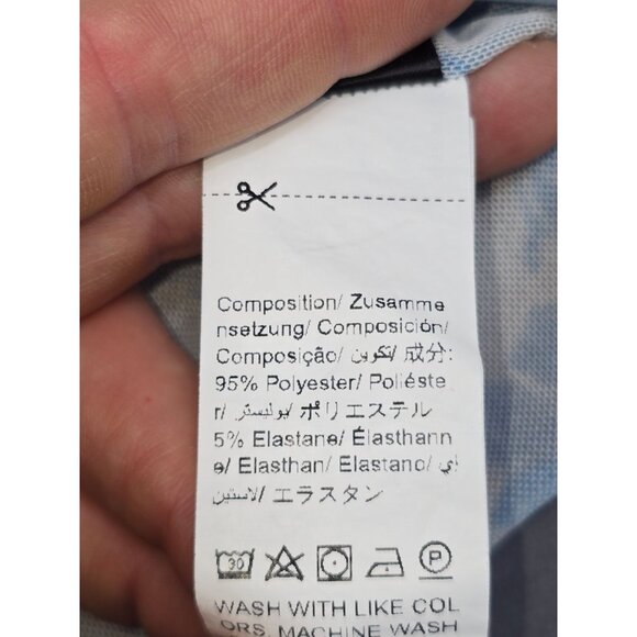 Dazy Blue Floral Sheer Mesh Long Sleeve Top Size Large Y2K Whimsigoth Fairy - Picture 3 of 4